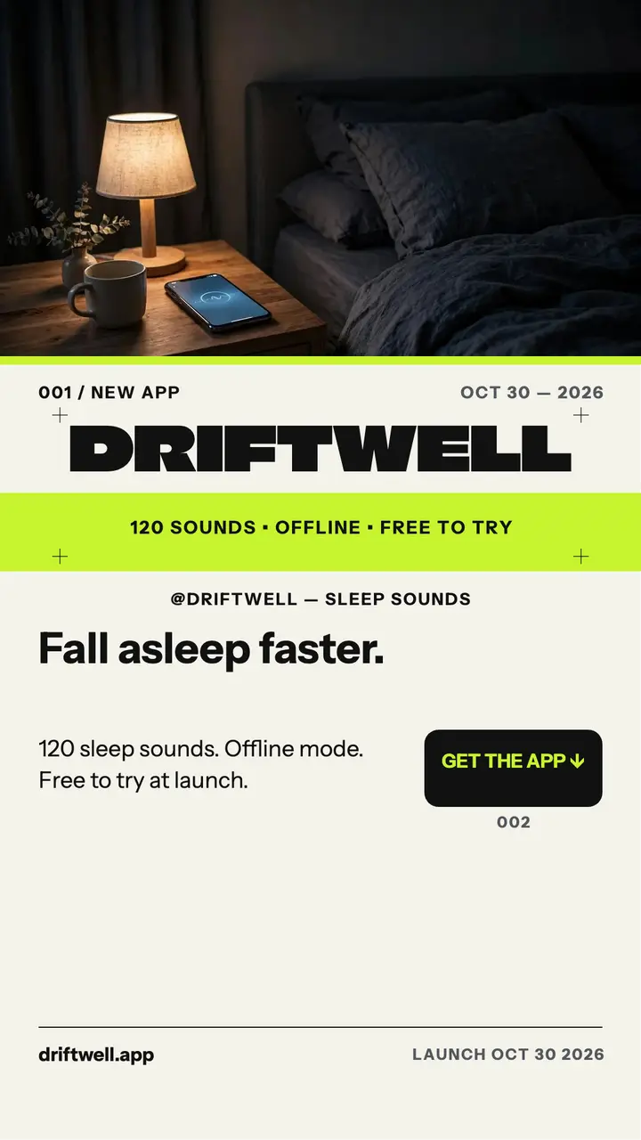 Driftwell sleep app launch story template