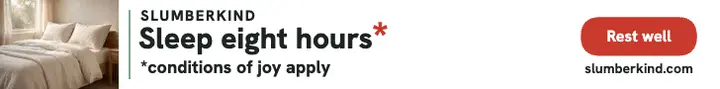 Slumberkind sleep eight hours leaderboard ad template