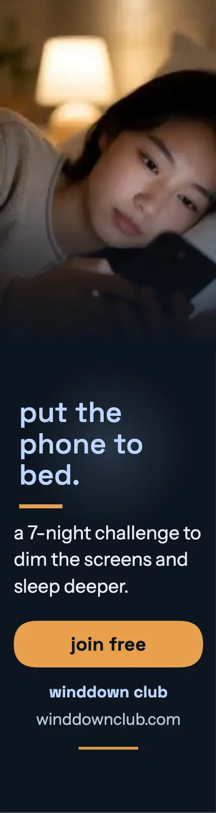 Winddown Club sleep challenge skyscraper template