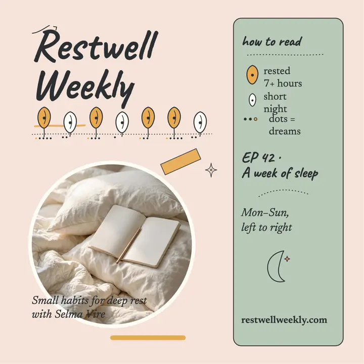 Restwell Weekly sleep habits cover: sleep podcast cover template