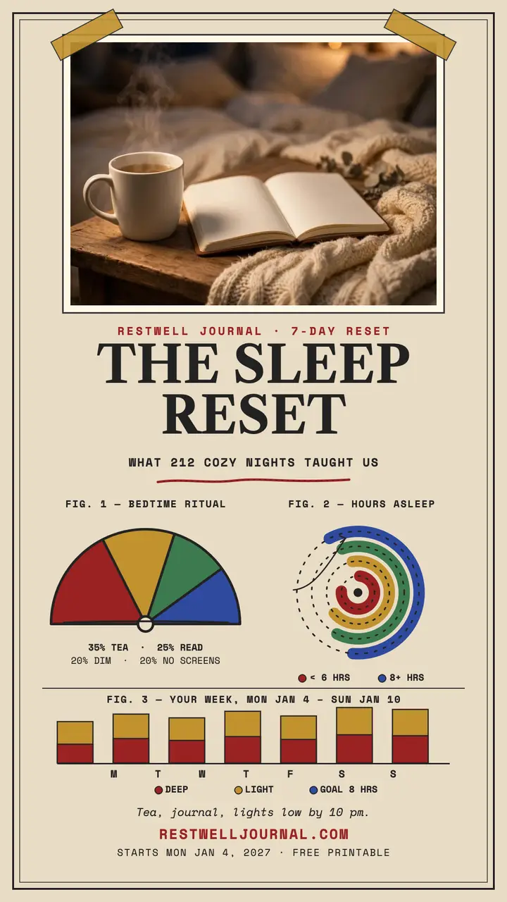 Restwell sleep reset charts story: sleep habits infographic template