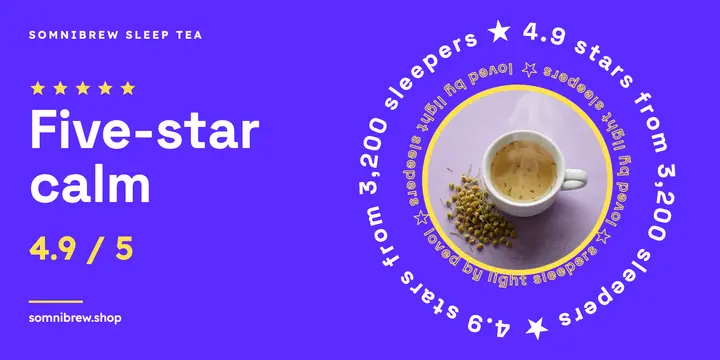 Somnibrew sleep tea five-star review post template
