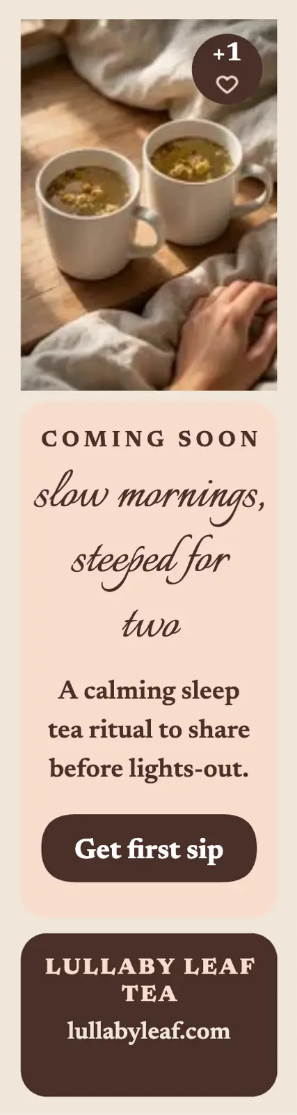 Lullaby Leaf sleep tea teaser skyscraper template