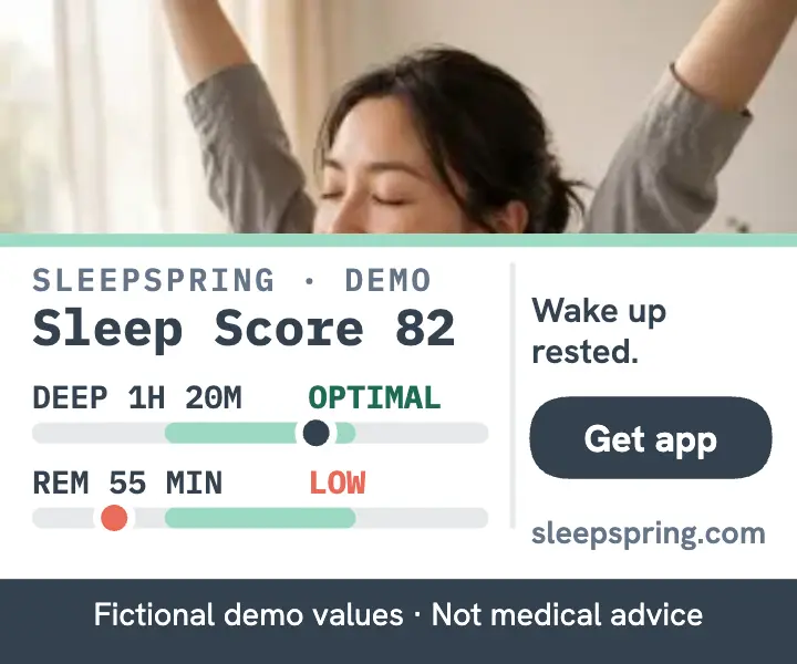 Sleepspring sleep score ad: sleep score ad template