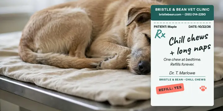 Sleepy dog vet prescription X post: vet prescription post template