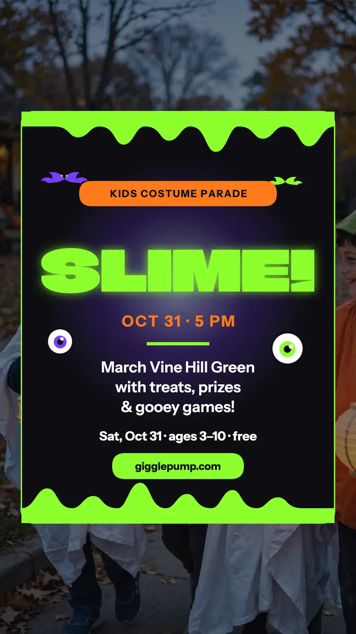 Gigglepump Club slime costume parade story template