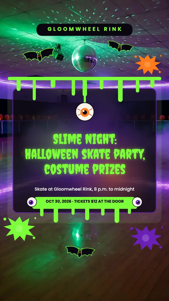Gloomwheel Rink Slime Night Halloween skate story template