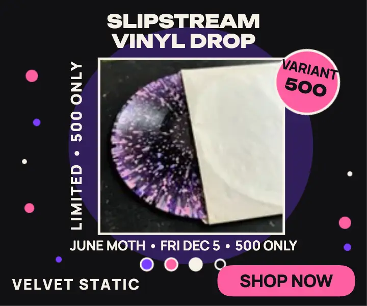 Slipstream splatter vinyl drop ad: vinyl single ad template