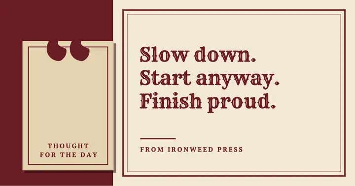 Slow down letterpress quote template