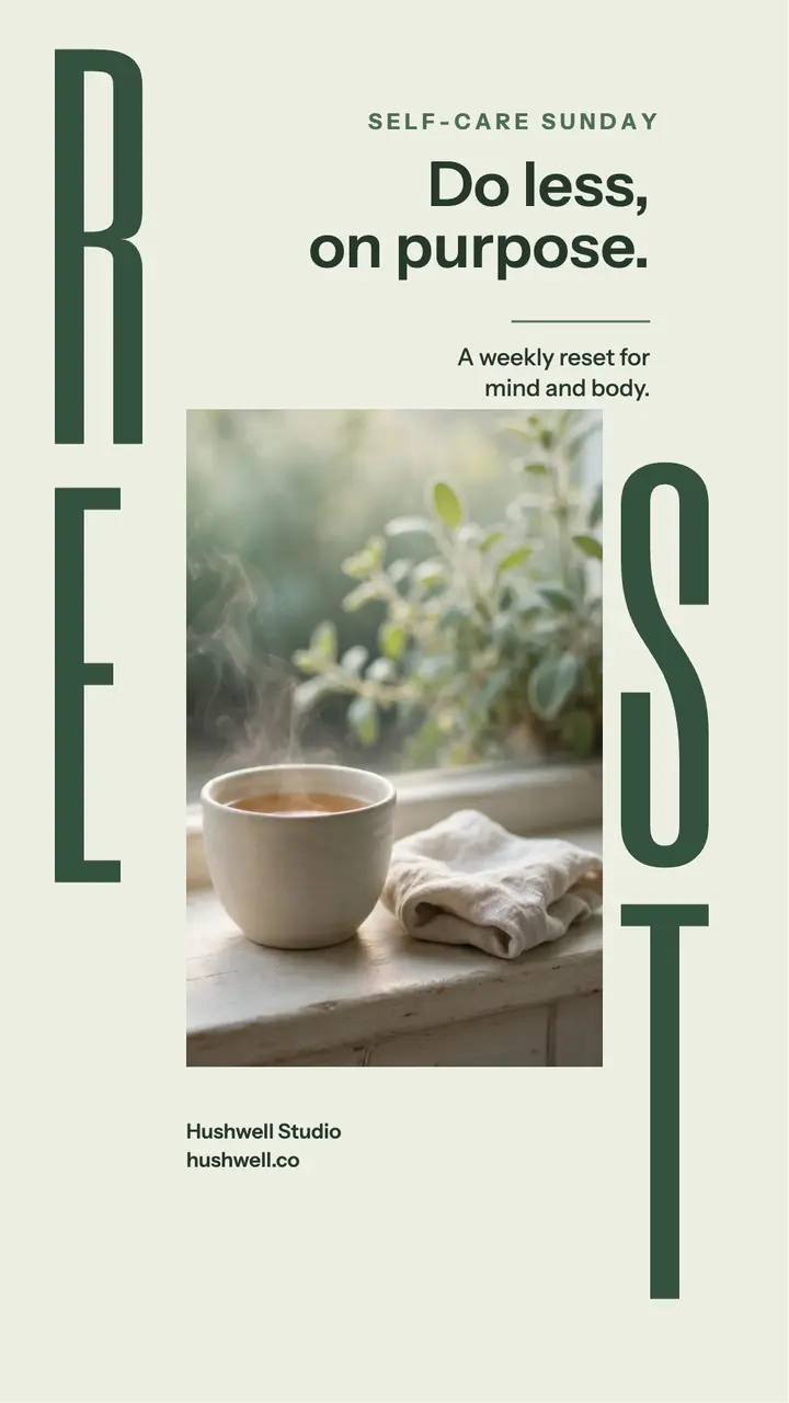 Hushwell Sunday reset pillar story template