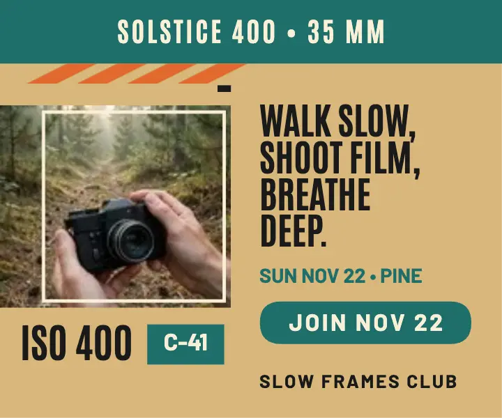 Slow Frames Club photo walk ad template