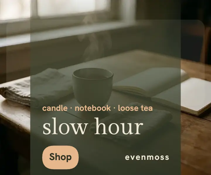 Evenmoss slow hour evening ritual kit ad template