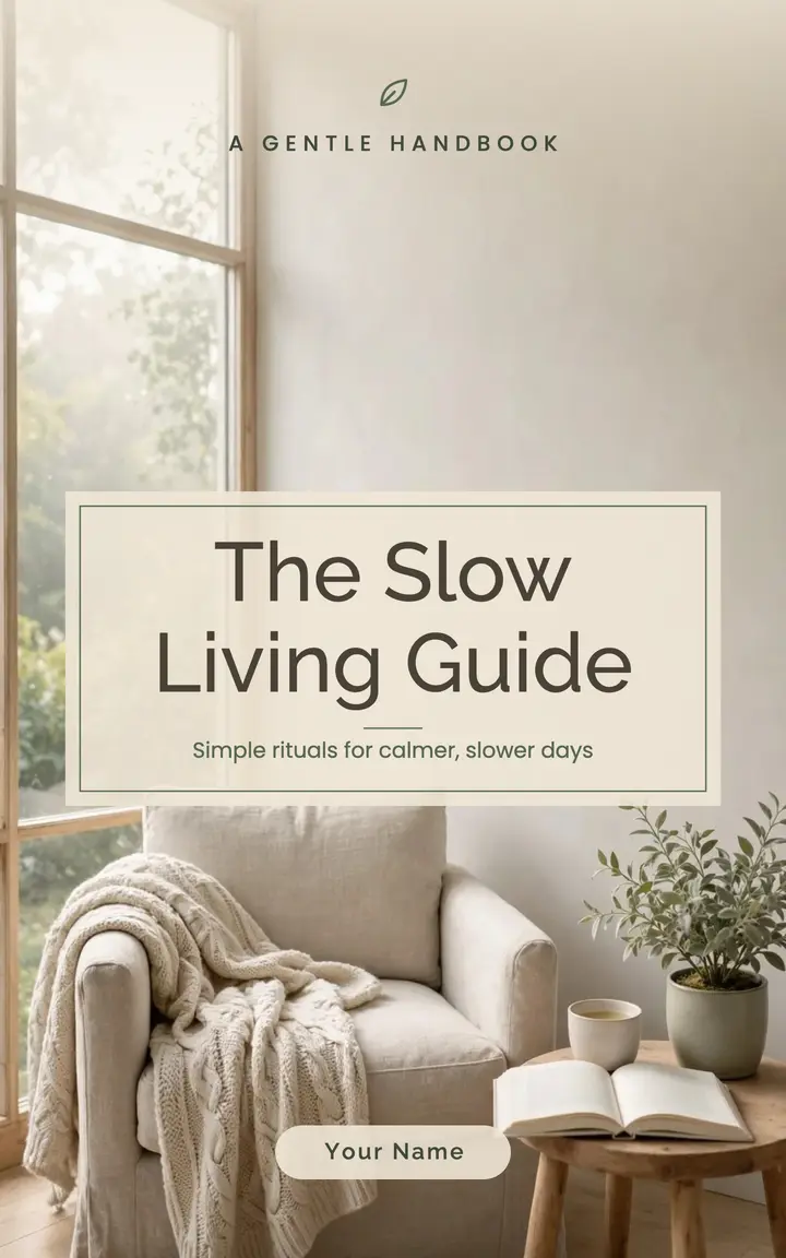 The Slow Living Guide eBook cover template