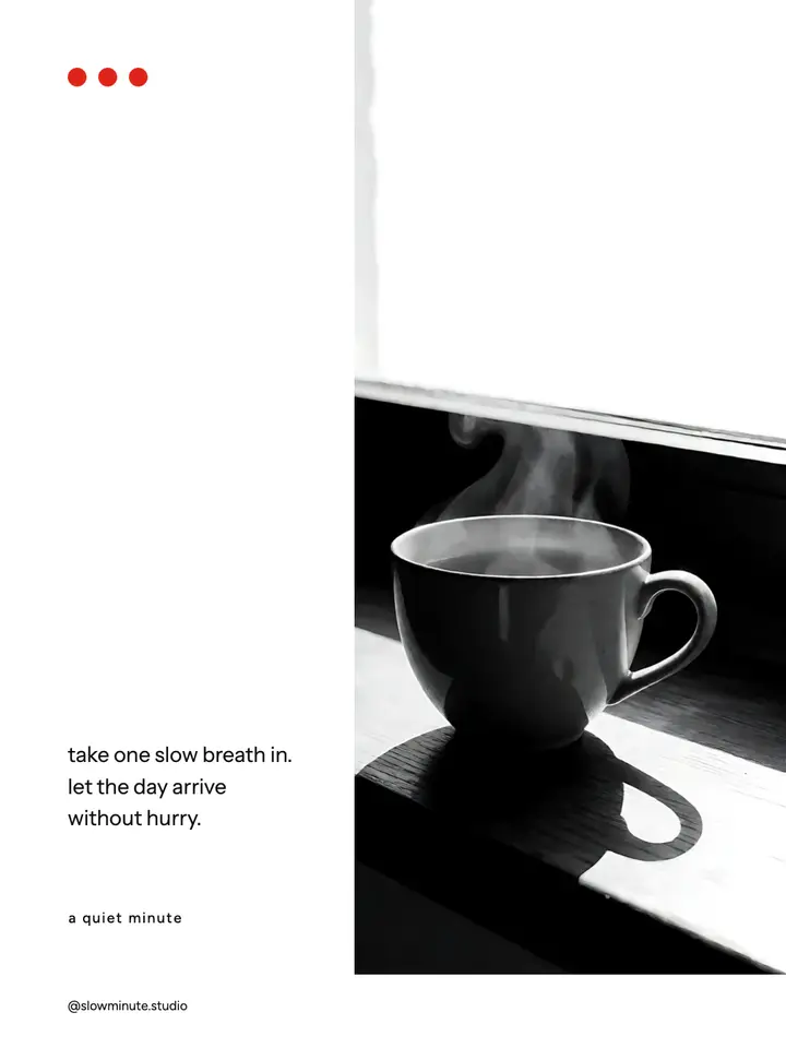 Slow minute breathing reminder, bossa nova sleeve: wellness reminder post template