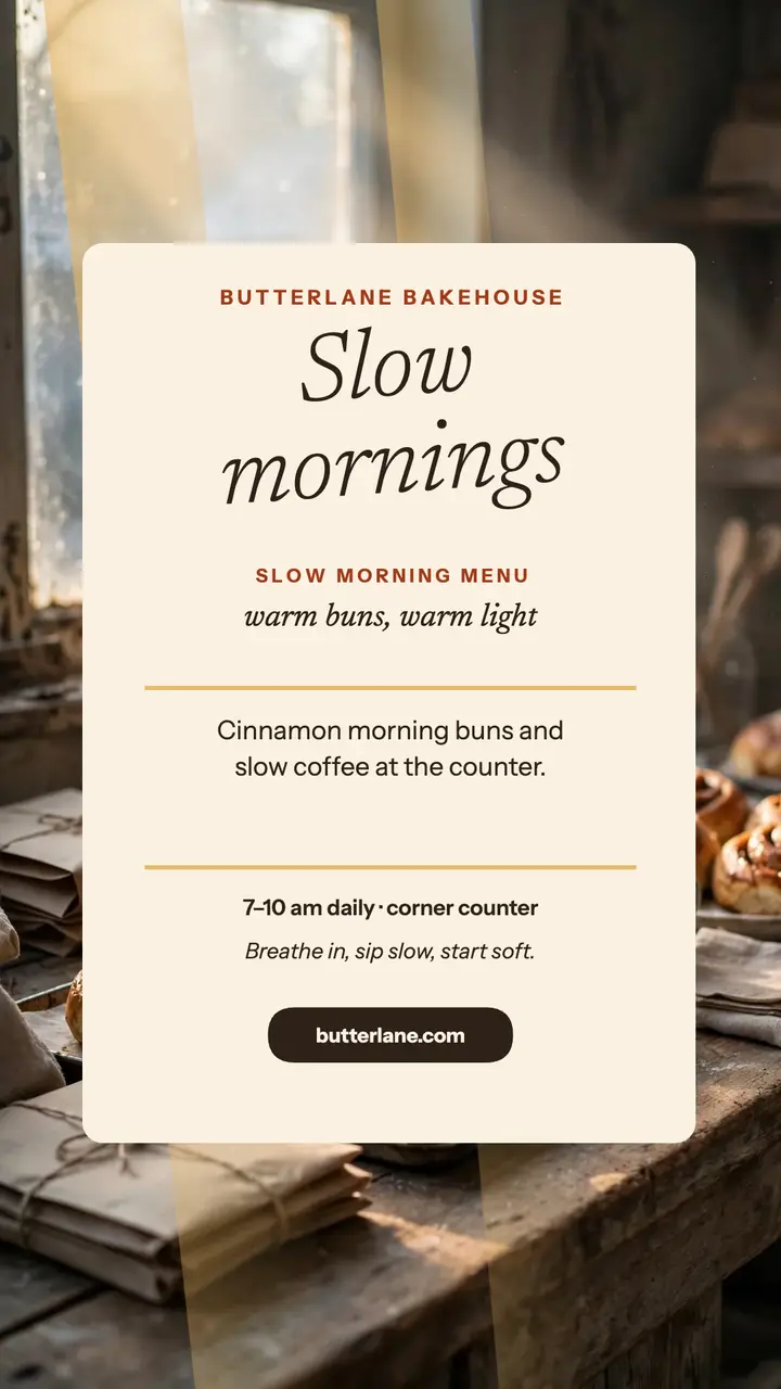 Butterlane slow morning bakery story template