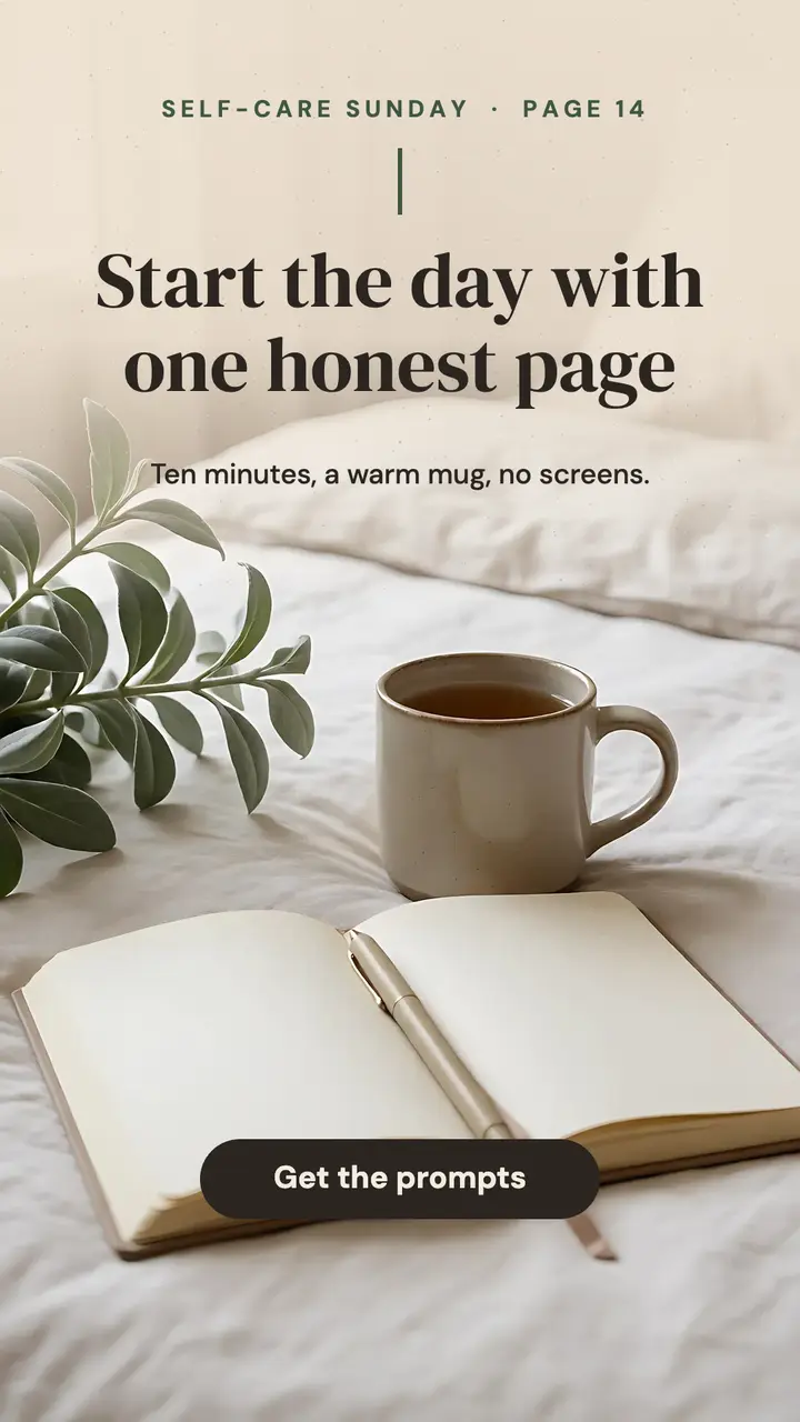 Slow morning journaling story template