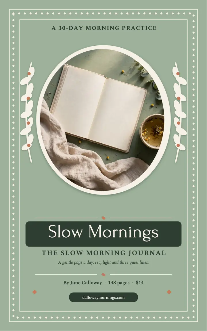Dalloway Mornings slow journal cover template