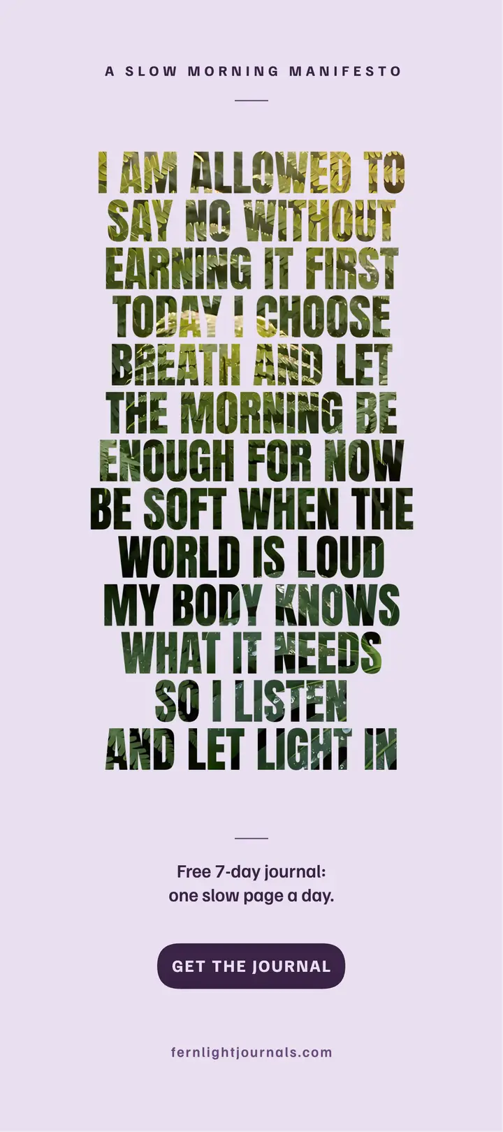 Slow mornings manifesto card template