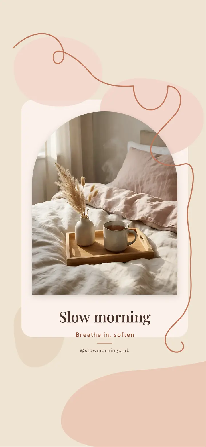 Slow morning one-line phone wallpaper template