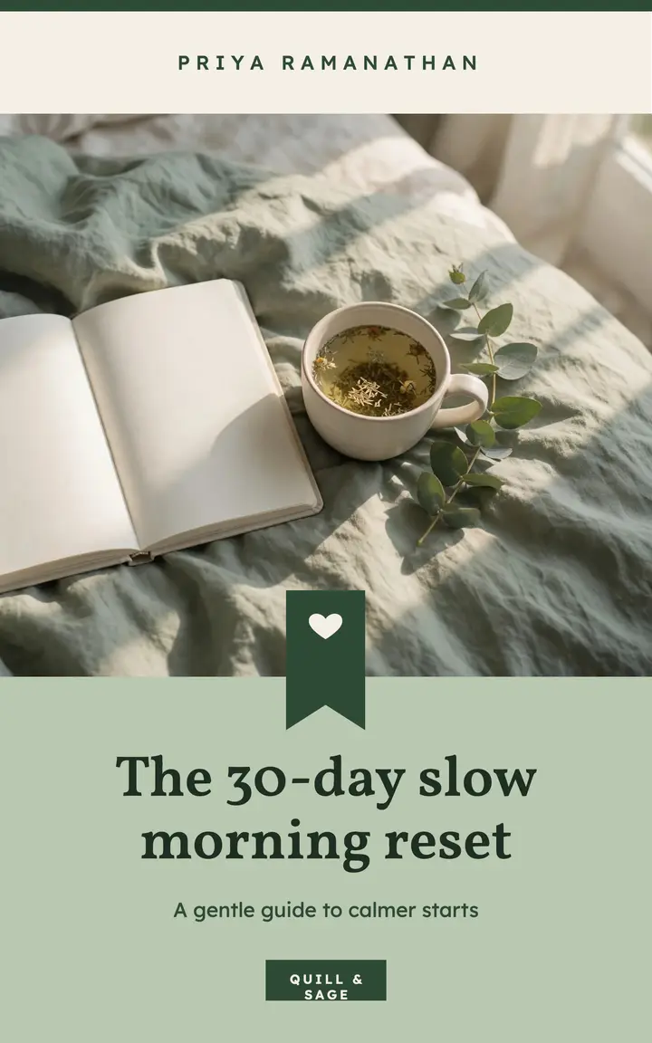 Slow morning reset wellness ebook cover template