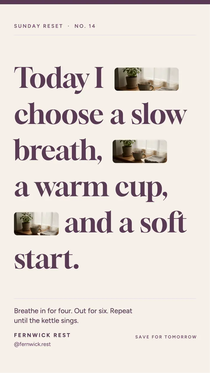 Fernwick slow morning sentence story template