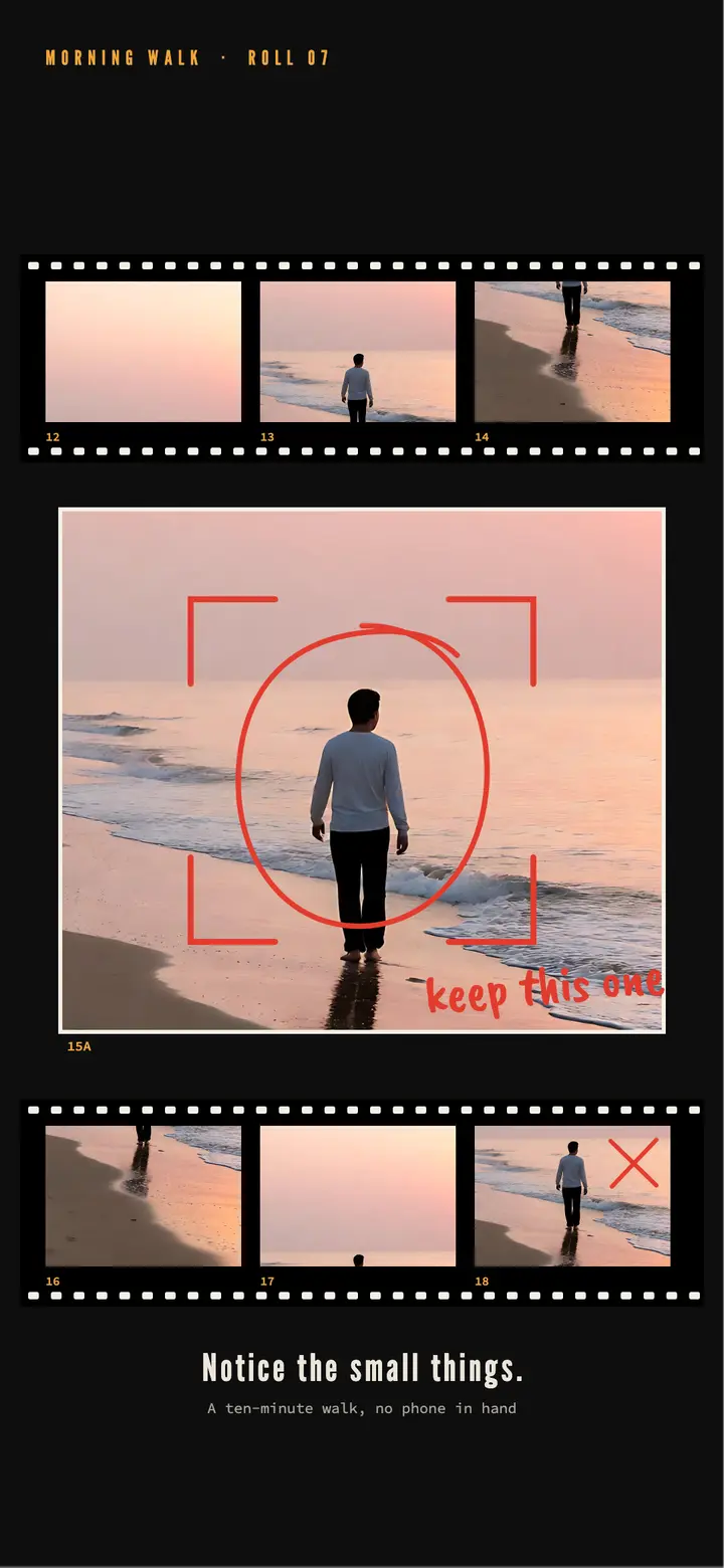 Beach morning contact sheet wallpaper template