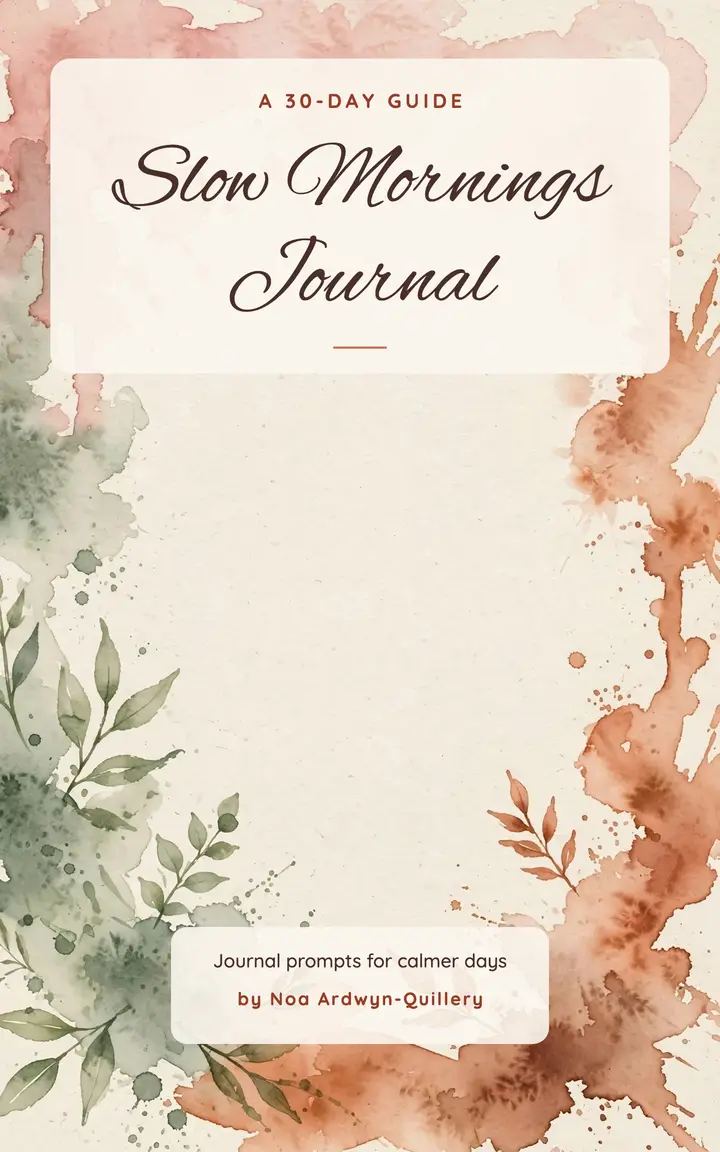 Slow Mornings journaling guide ebook cover template