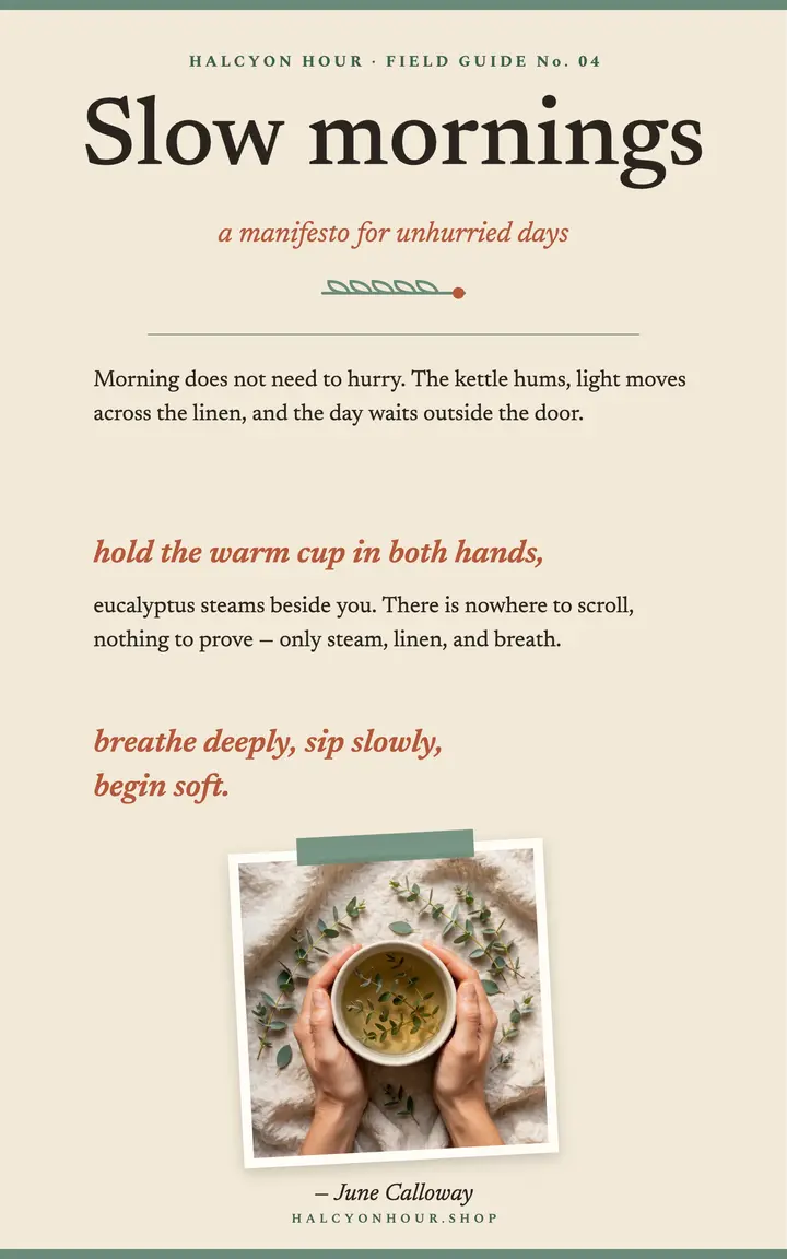 Slow Mornings tea ritual manifesto ebook template