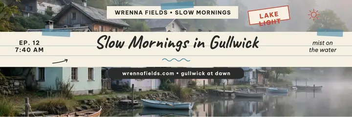Slow Mornings lakeside travel header template