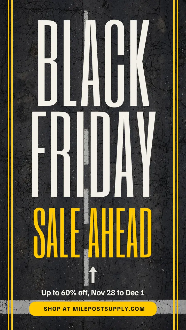 Milepost Black Friday sale ahead story template