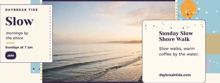 Daybreak Tide slow shore walk cover template