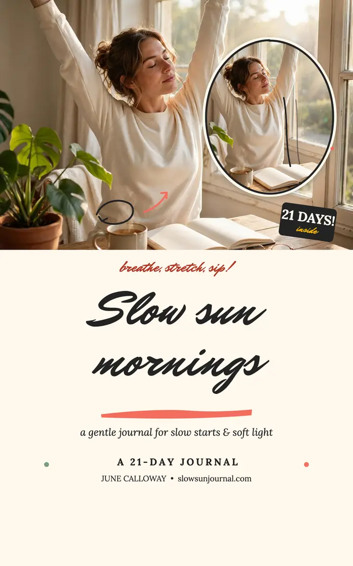Slow Sun morning journal cover template