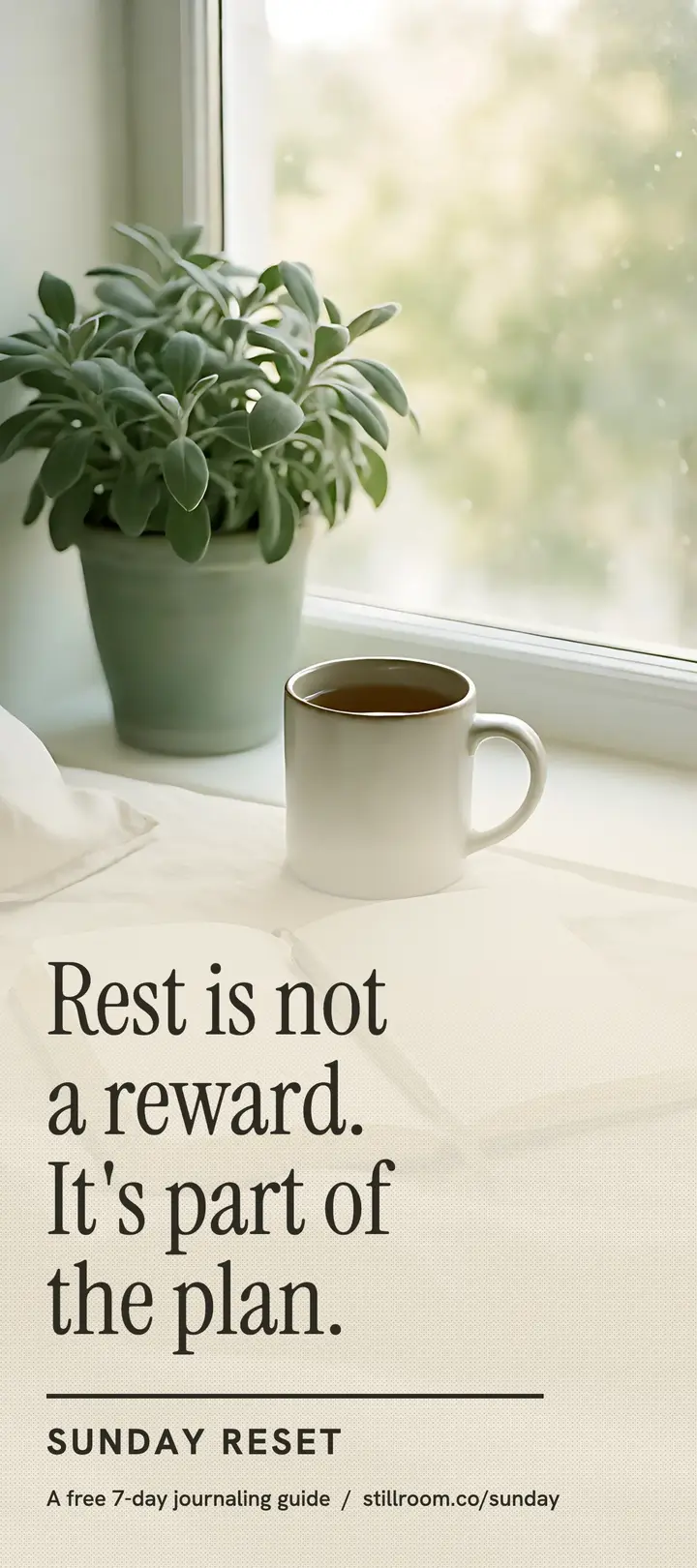 Rest is part of the plan rack card: sunday reset wellness rack card template