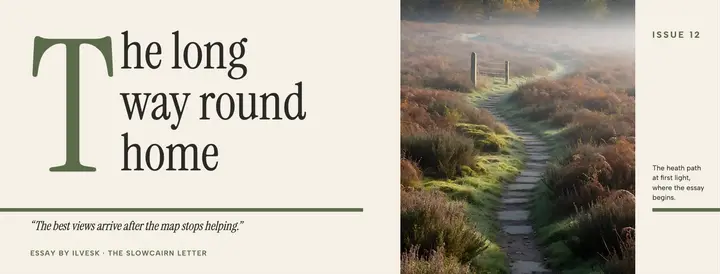 Slowcairn Letter slow-travel essay Facebook cover template