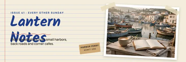 Lantern Notes slow travel newsletter header template