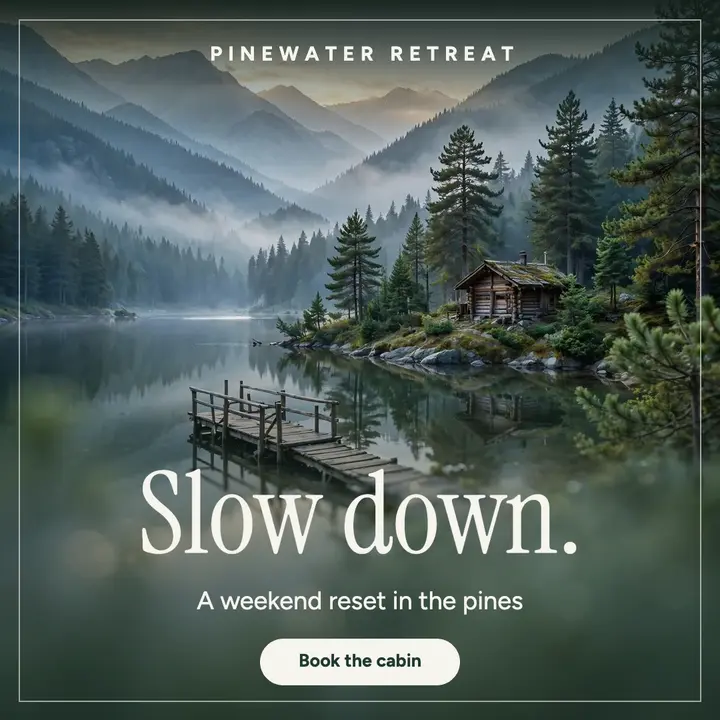 Pinewater Retreat slow weekend post template
