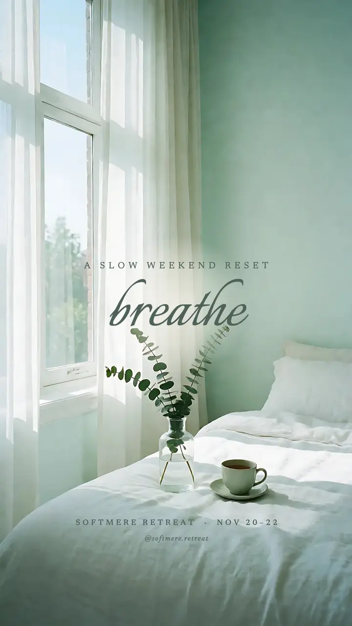 Softmere Retreat slow weekend airy story template