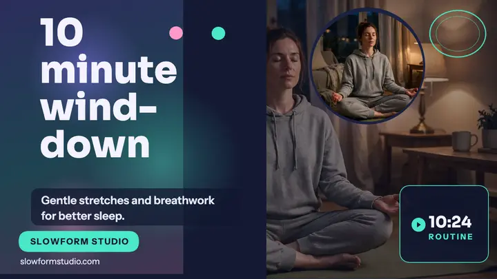 Slowform Studio 10-minute unwind thumbnail template