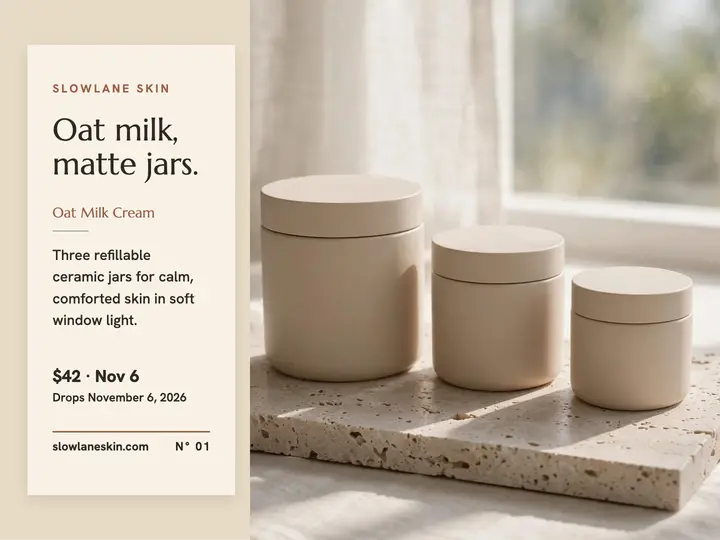 Slowlane Skin oat cream launch slide template