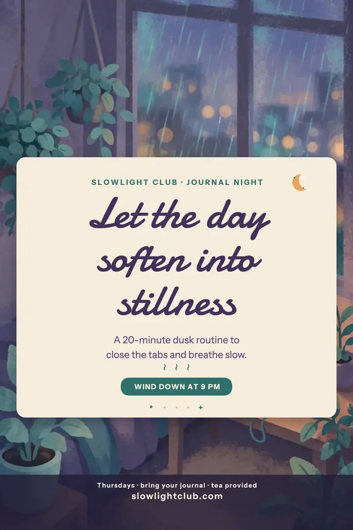 Slowlight dusk wind-down poster template