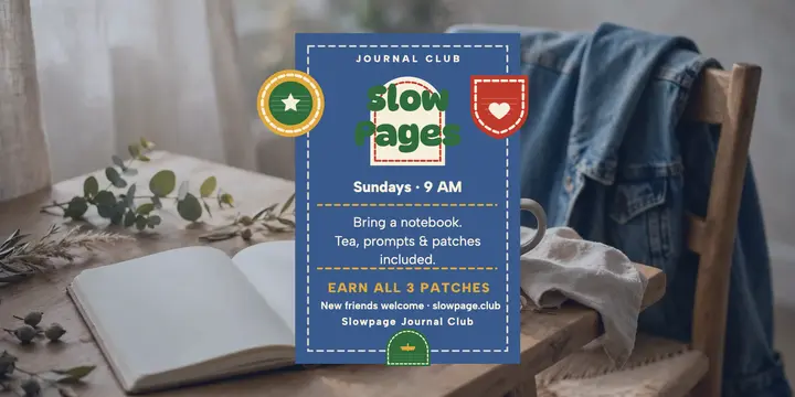Slowpage stitched patch journal post template