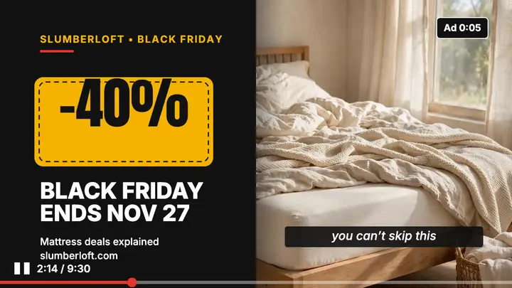 Slumberloft Black Friday mattress deal thumbnail template