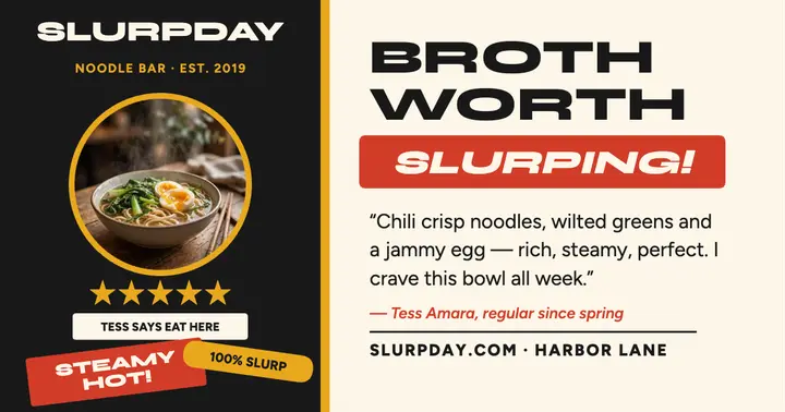 Slurpday noodle bar review post template