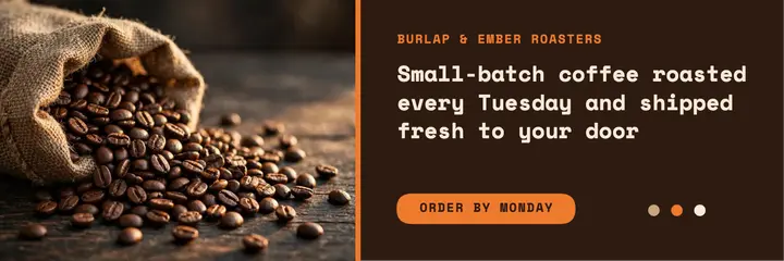 Small-batch coffee header template