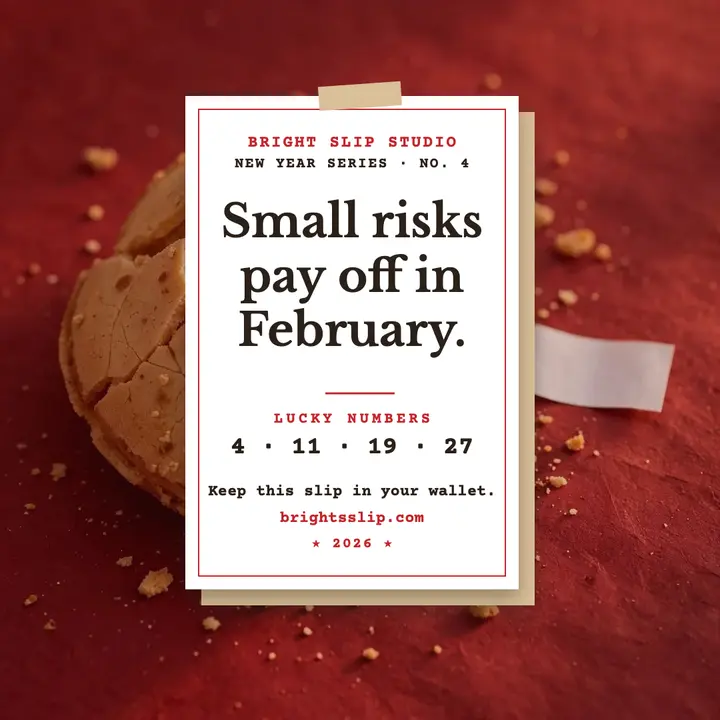 Small risks fortune slip New Year post template