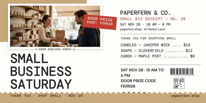 Paperfern Small Business Saturday receipt post template