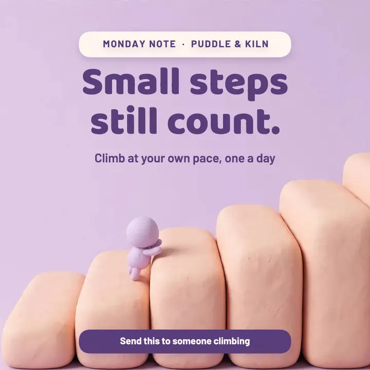 Small steps quote, clay template