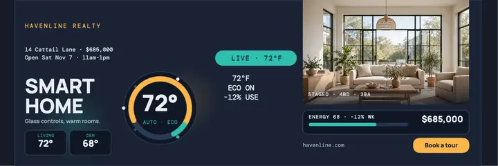 Havenline smart home listing header template