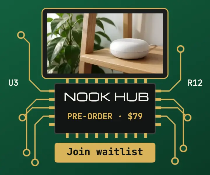 Nook Hub smart home pre-order circuit ad template