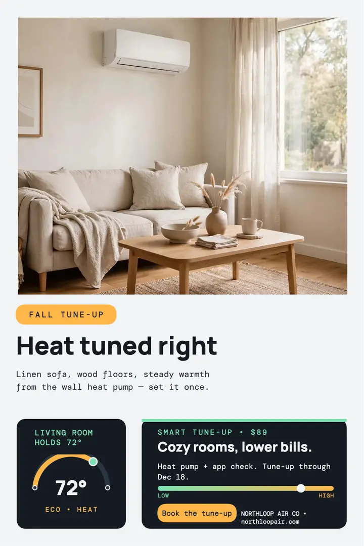 Northloop smart thermostat tune-up poster template